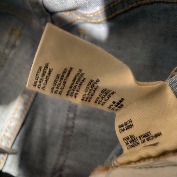 womens size 27 We The Free People raw fringe hem jeans distressed skinny - Picture 8 of 10